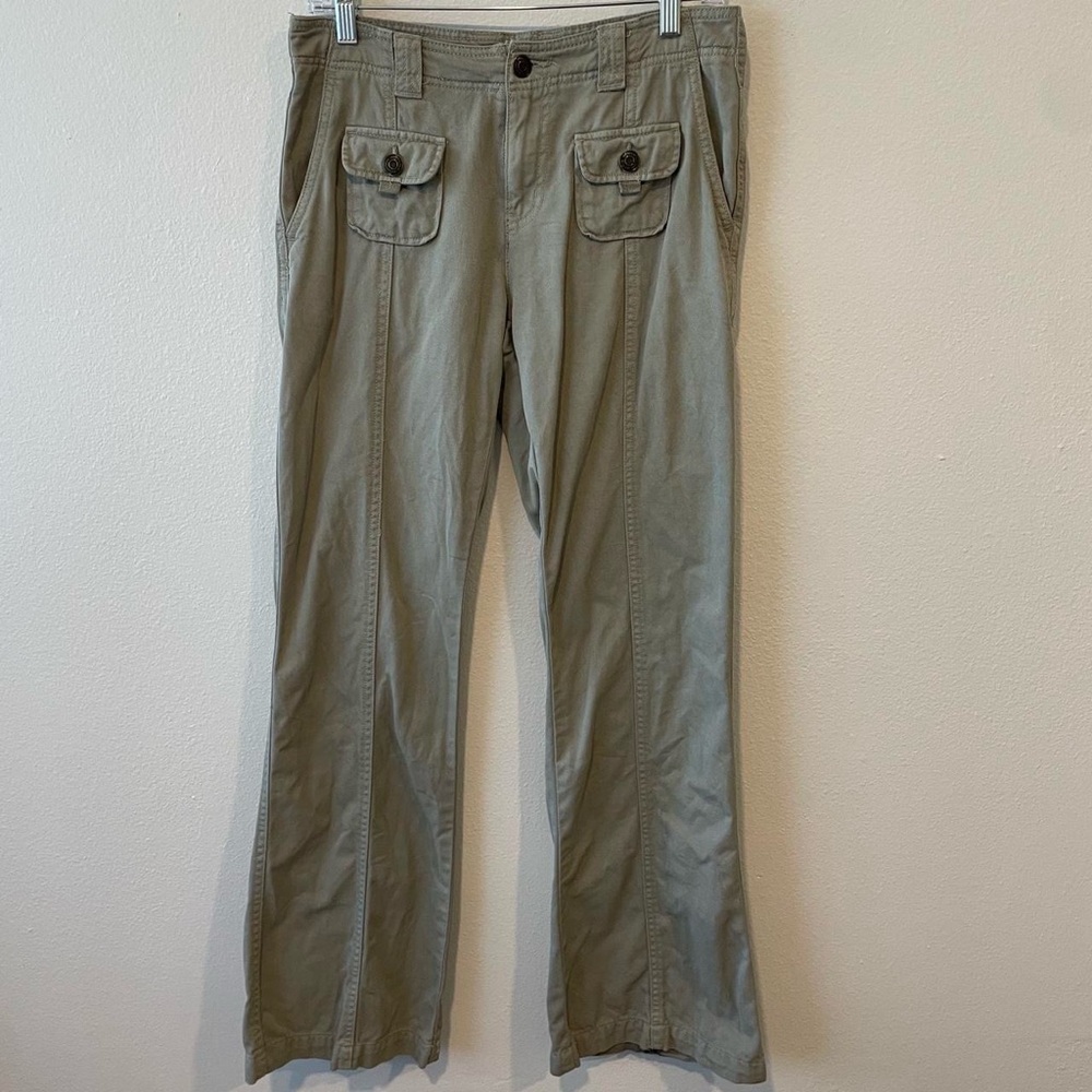 Aeropostale Grayish Olive Straight Leg Pants Relaxed Fit